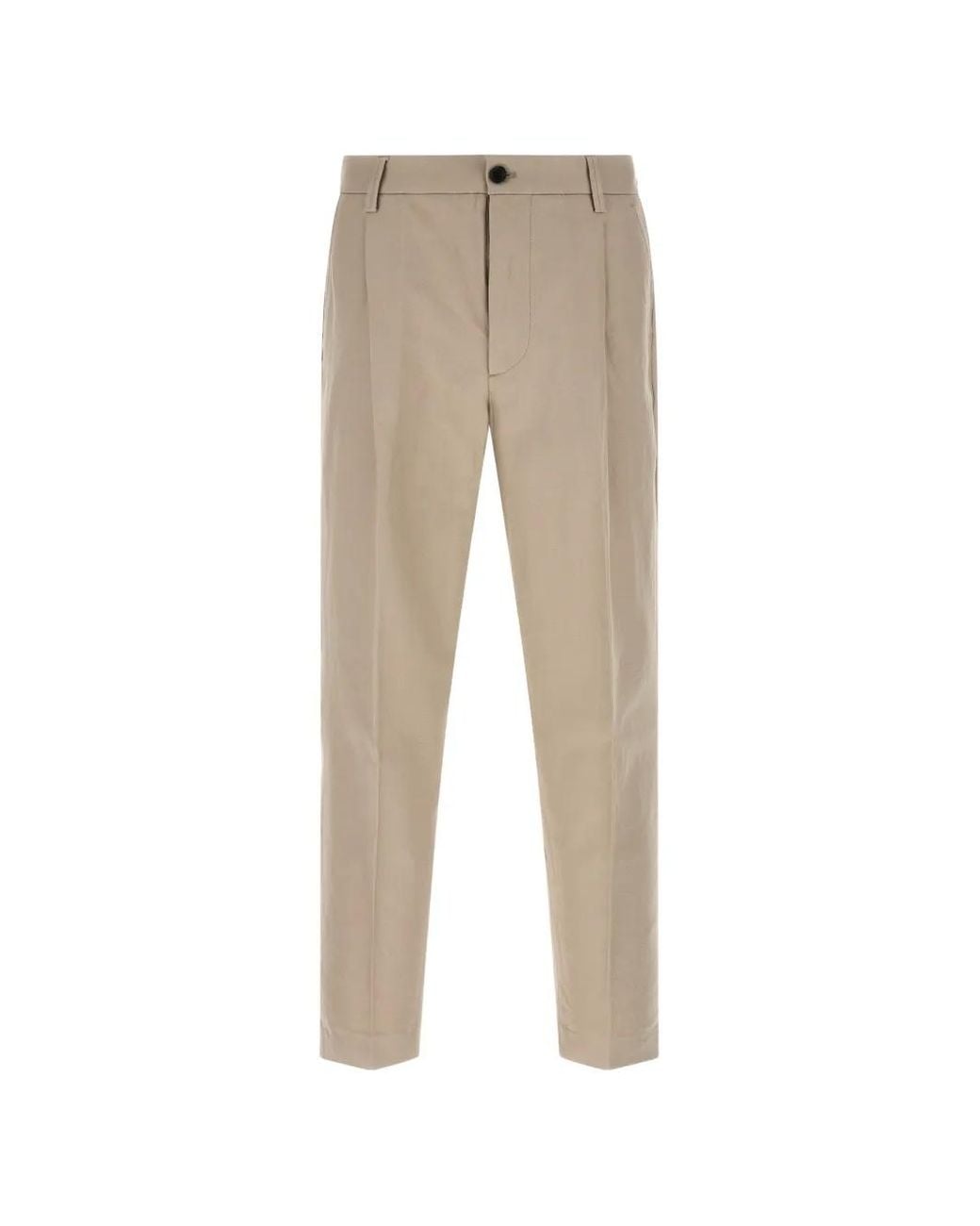 Department 5 Natural Logo-Patch Pleated Trousers for men