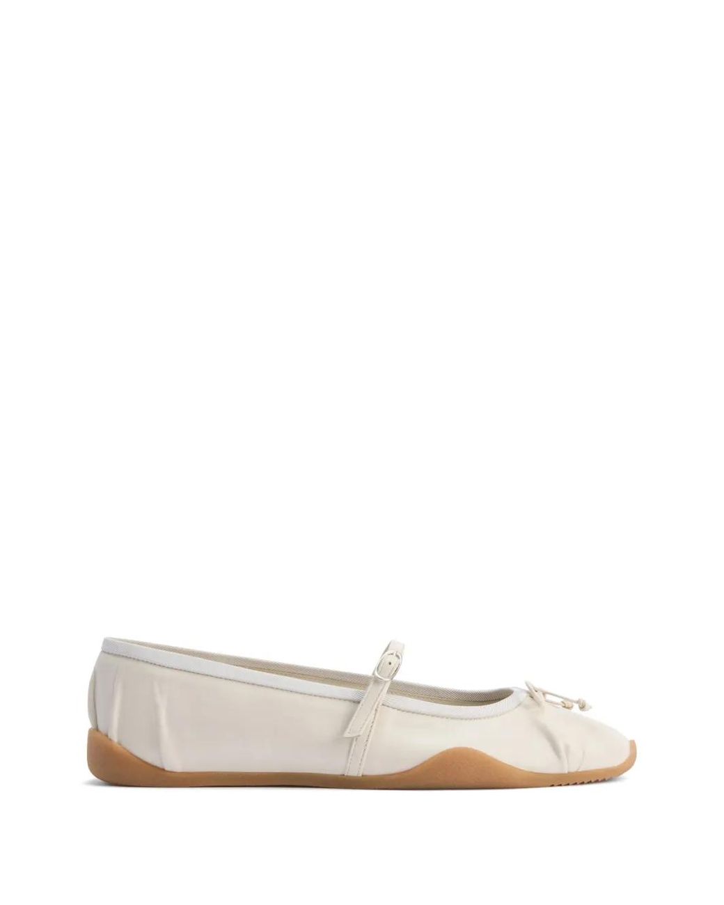 Giuseppe Zanotti White Mary Jane Bow Strap Ballet Flat