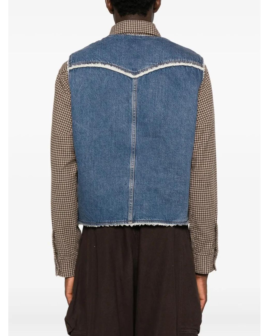 Levi's Blue Denim Vest With Repreve Lining for men