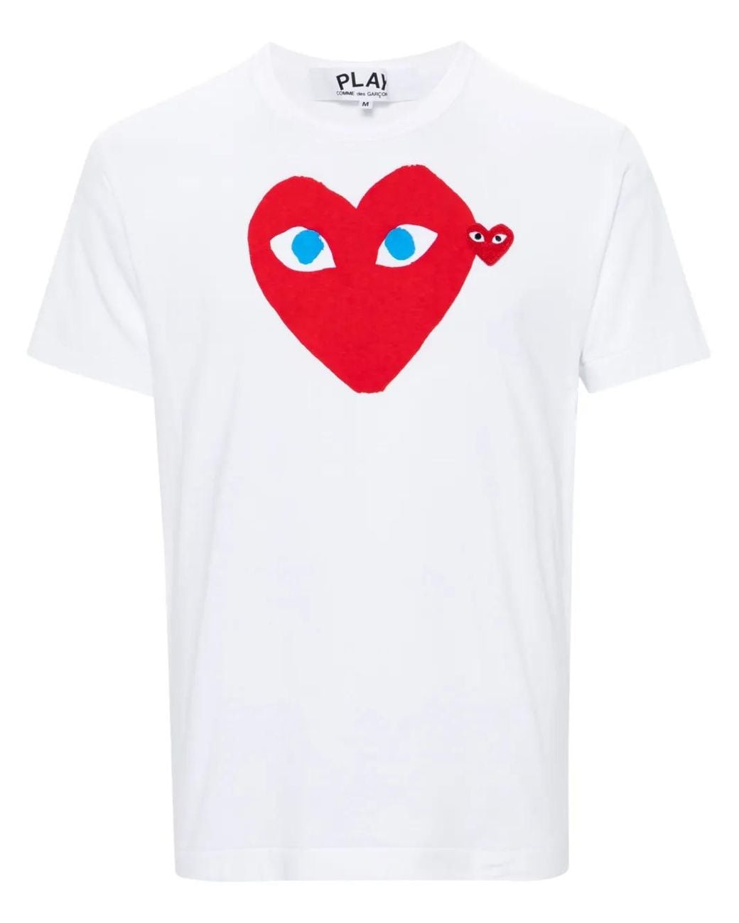 COMME DES GARÇONS PLAY White Logo Cotton T-Shirt for men