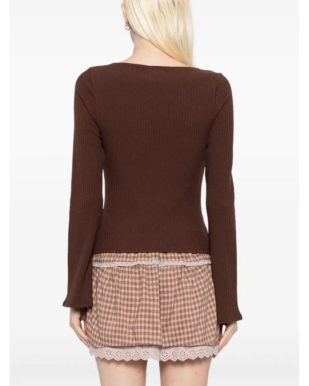 Reformation Brown Millet Knit-Top