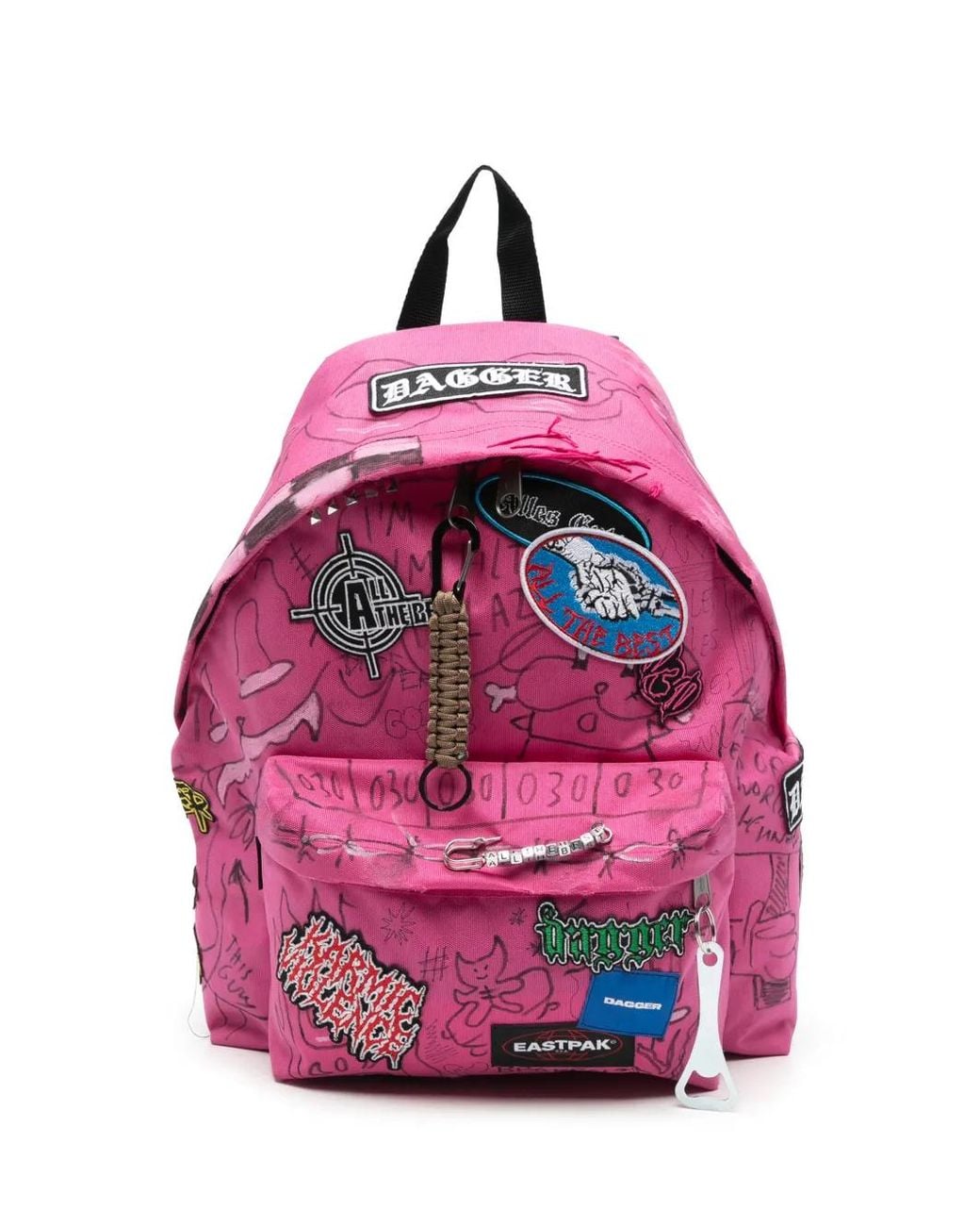 DAGGER Pink X Eastpack Patch-Detail Graffiti-Print Backpack for men