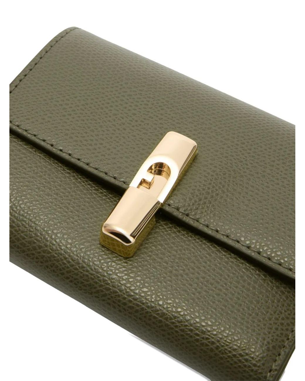 Furla Green Small Iride Grained Logo Wallet