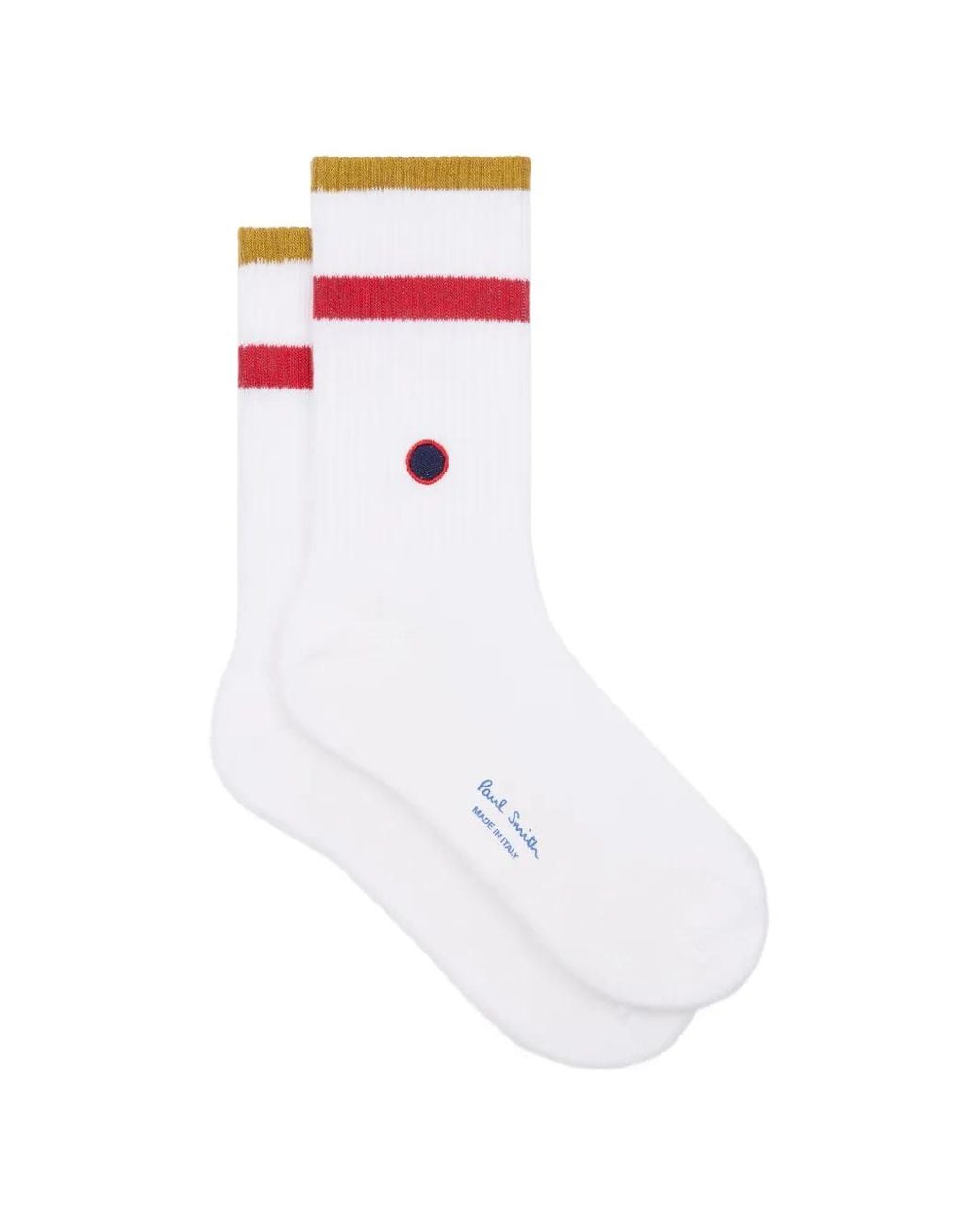 Paul Smith White Spot And Stripe Socks