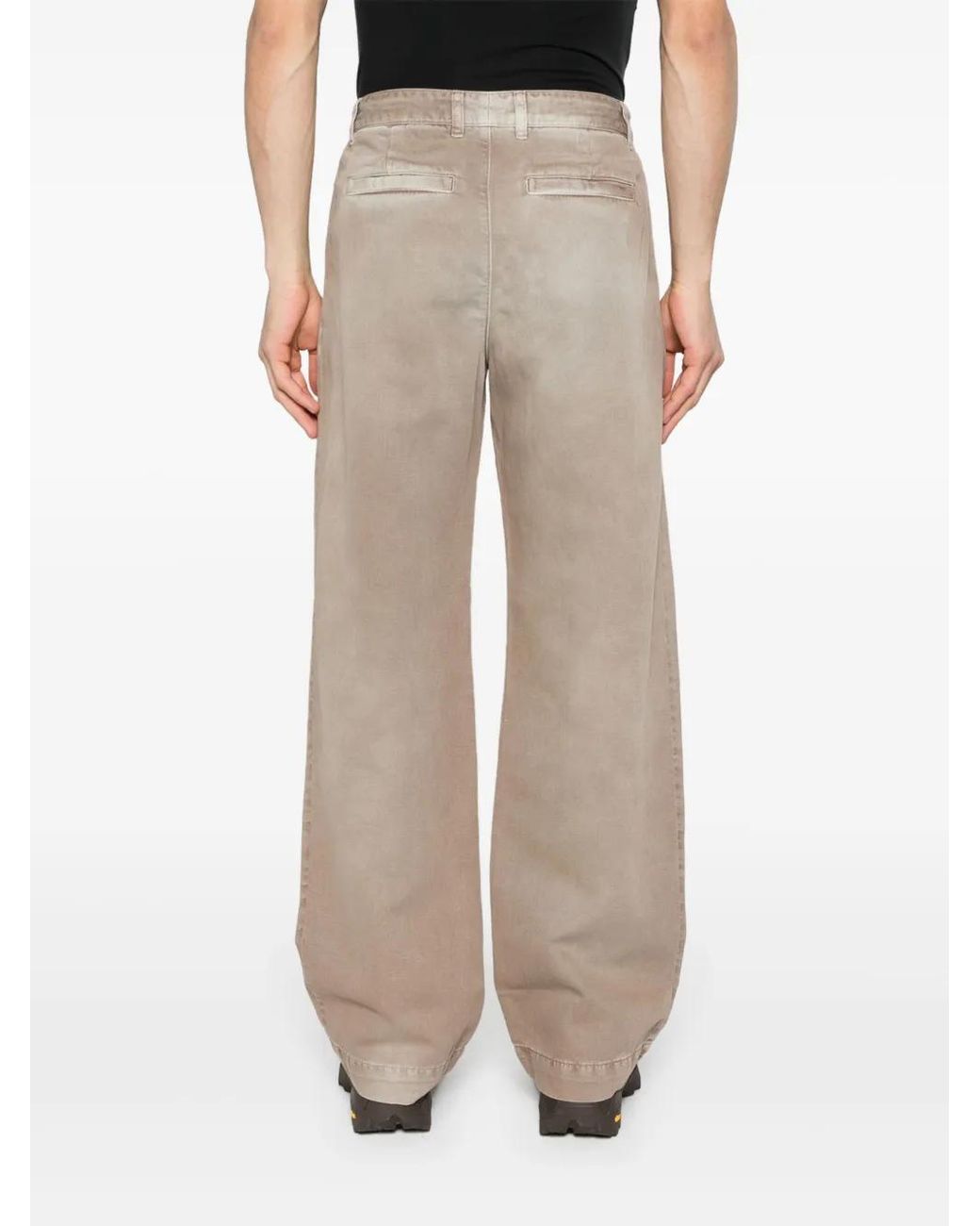 WOOD WOOD Natural Fraser Faded Wide-Leg Trousers for men