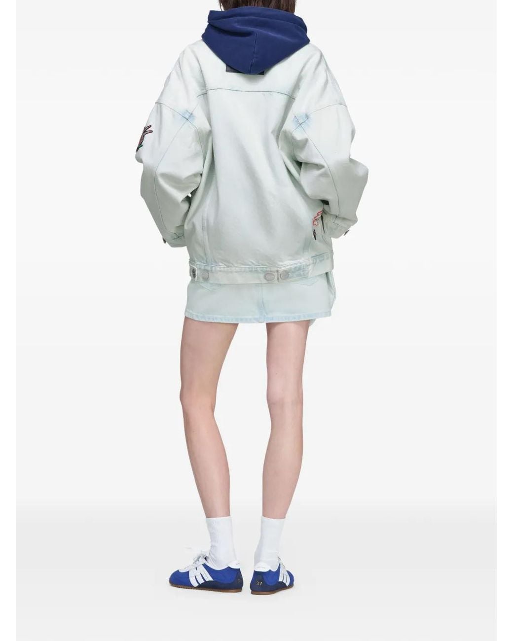 Marc Jacobs White Logo-Patch Denim Jacket