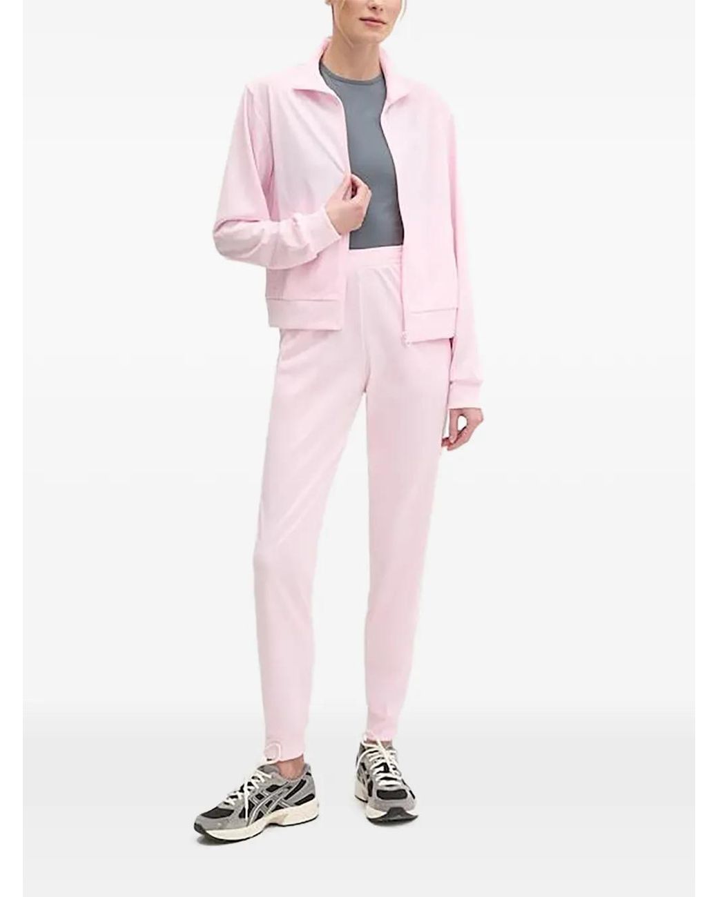 Adidas Pink Zip-Fastening Logo-Embroidered Tracksuit