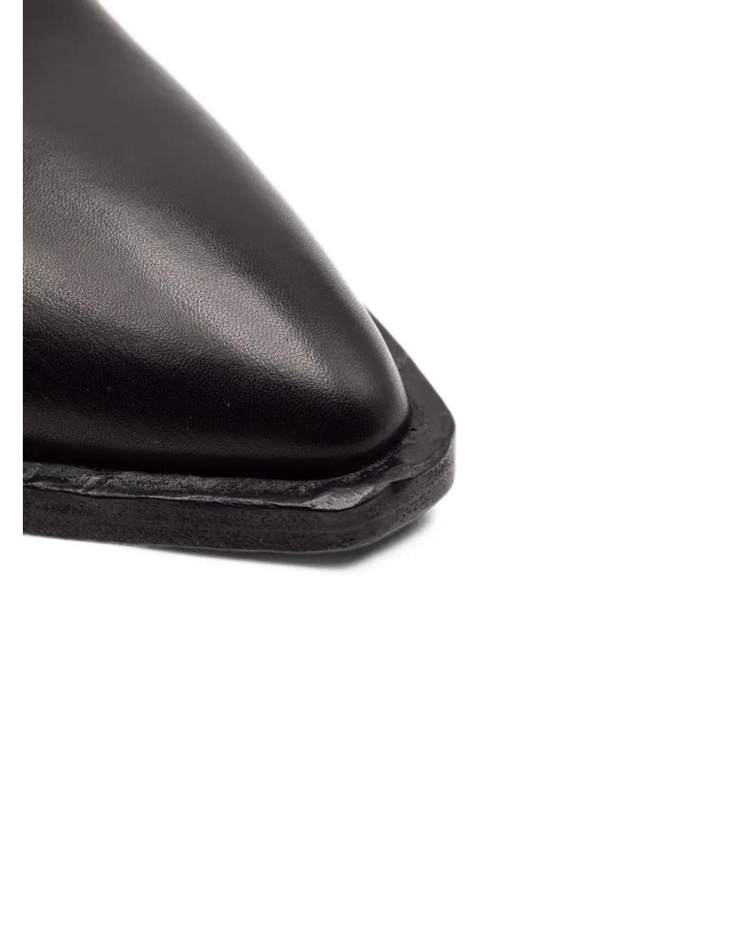 Archive Black Buckle-Detail Square-Toe Boots