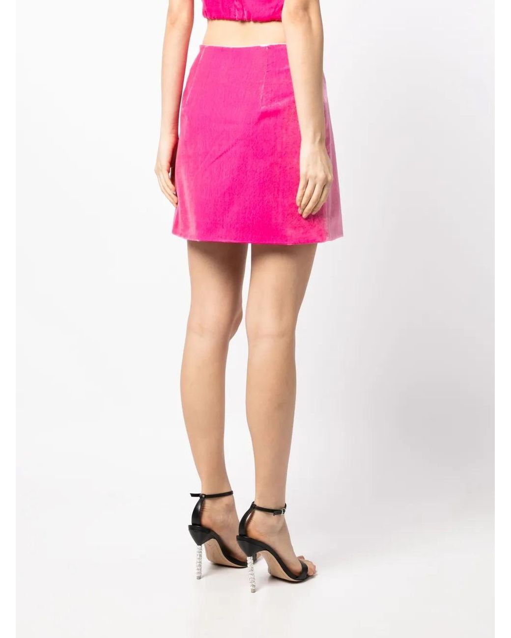 Ermanno Scervino Pink Vevlvet A-Line Mini Skirt