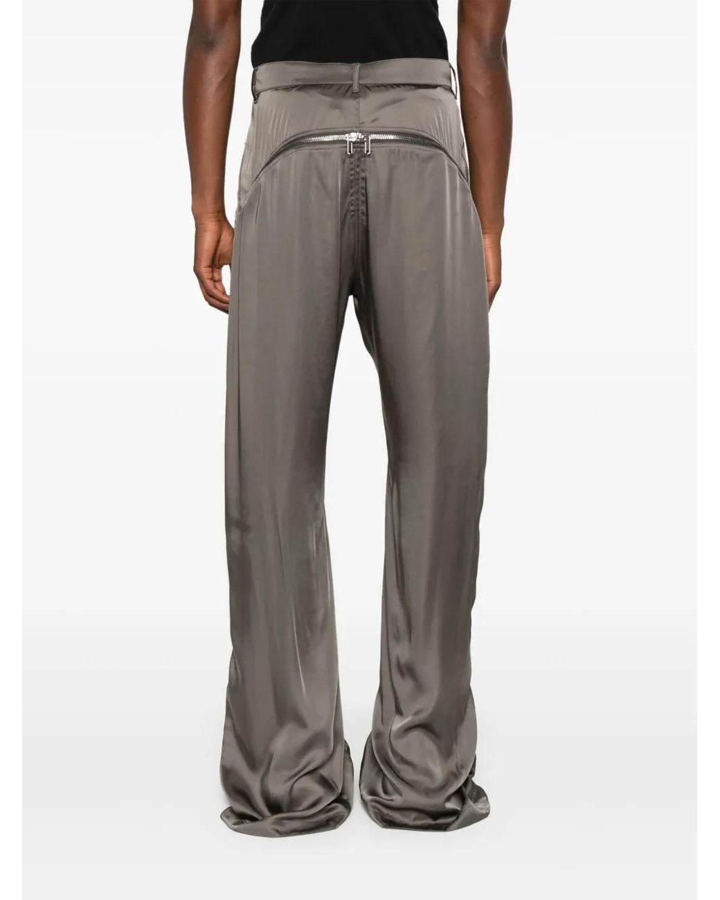 Rick Owens Gray Straight-Leg Trousers for men