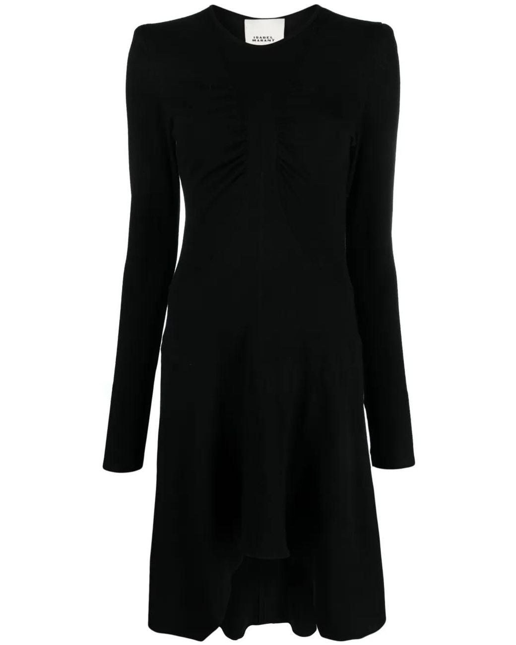 Isabel Marant Black Devane Asymmetric Midi Dress