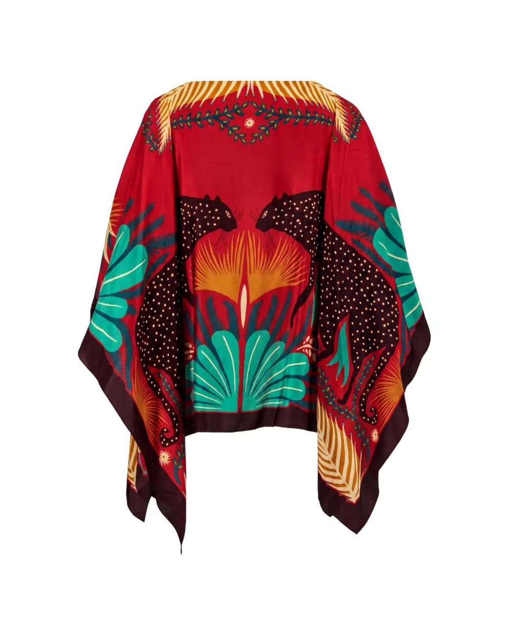 Etro Red Graphic-Print Silk Blouse