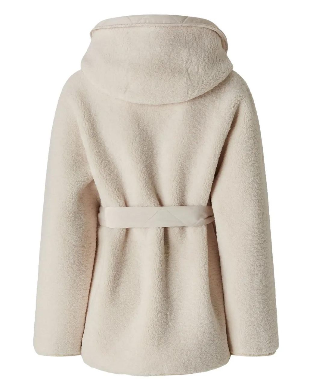 Pinko White Hooded Belted Jacket