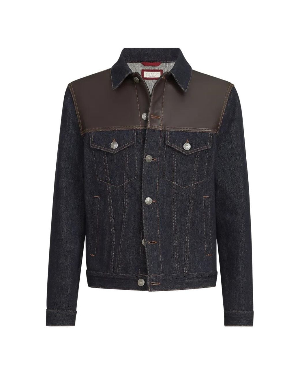 Brunello Cucinelli Black Paneled No-Fade Denim Four-Pocket Jacket for men