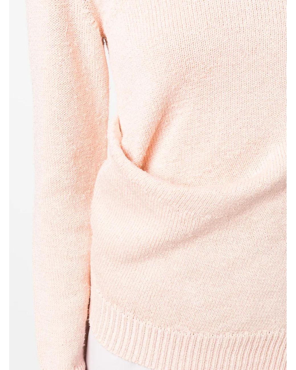 Jil Sander Pink Fine-Knit Long-Sleeve Jumper