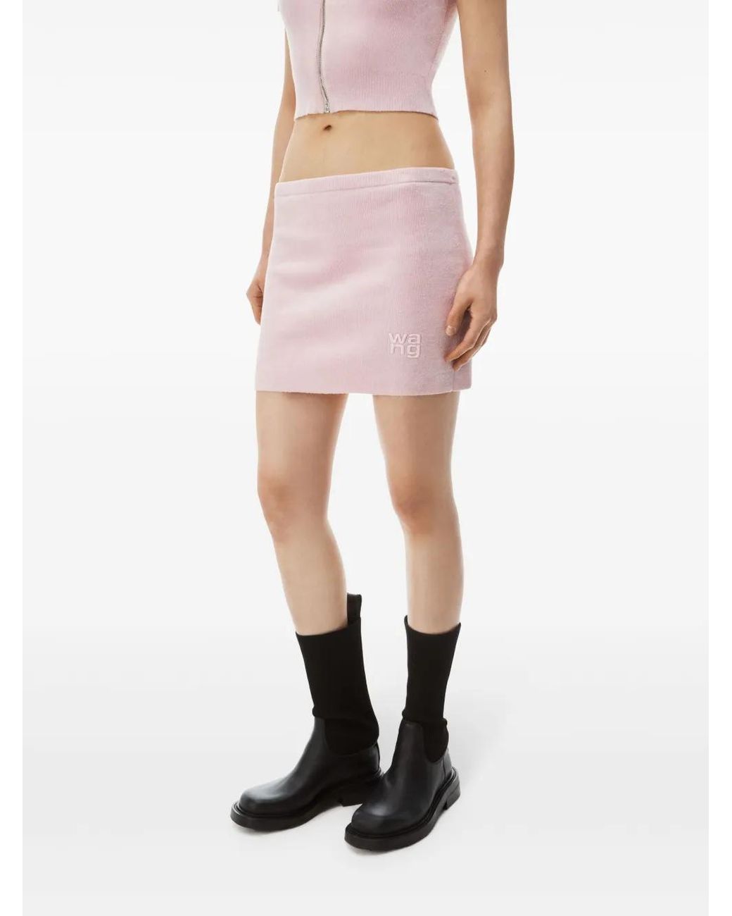 Alexander Wang Pink Logo-Embossed Mini Skirt