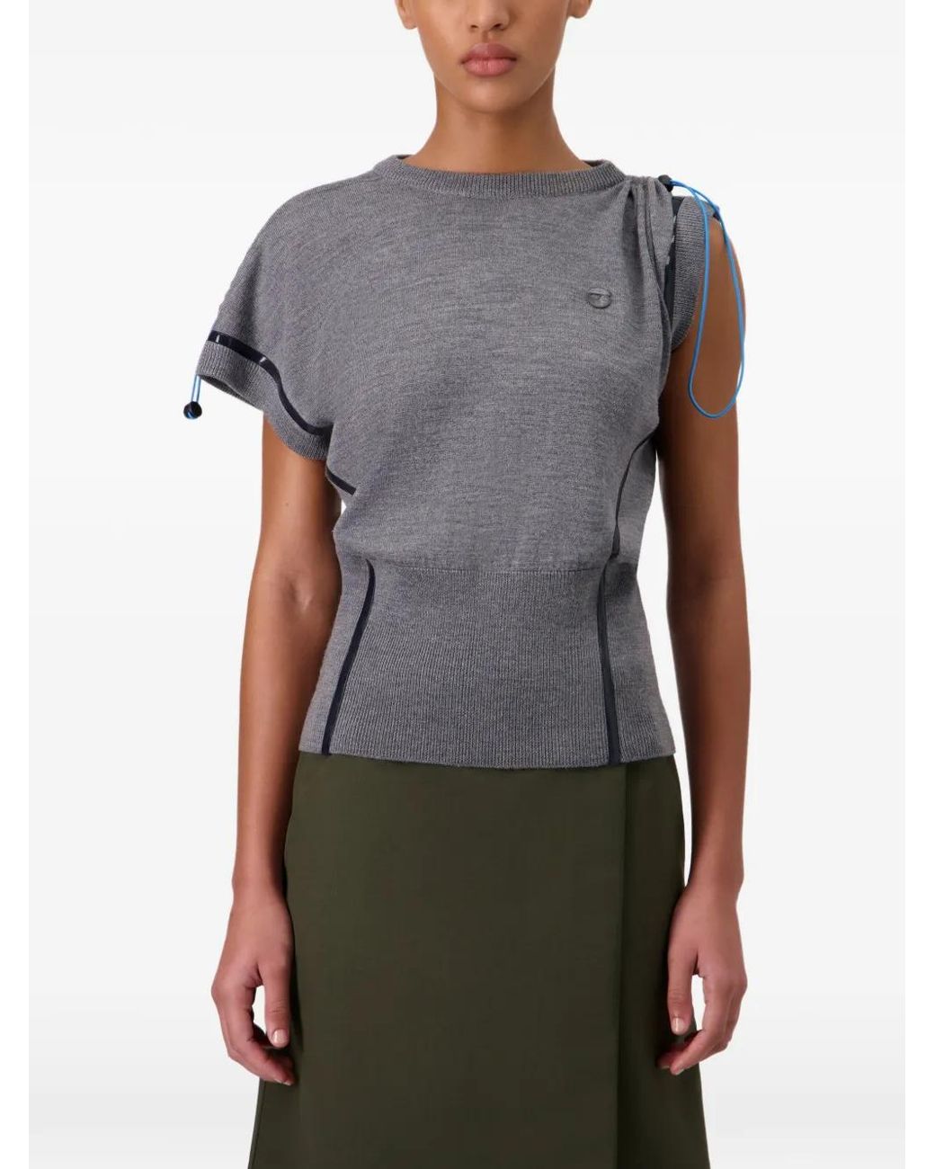 Coperni Gray Cap-Sleeves T-Shirt