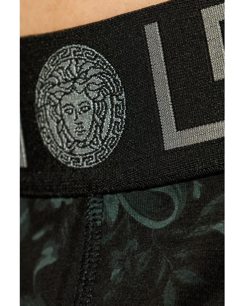 Versace Black Patterned Boxer Shorts for men