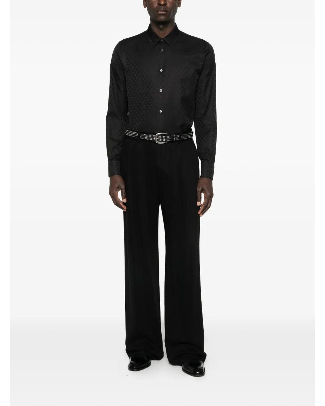 McQueen Black Skull-Pattern Shirt for men
