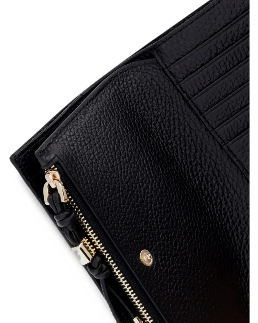 Coccinelle Black Logo-Lettering Pebbled-Leather Wallet for men