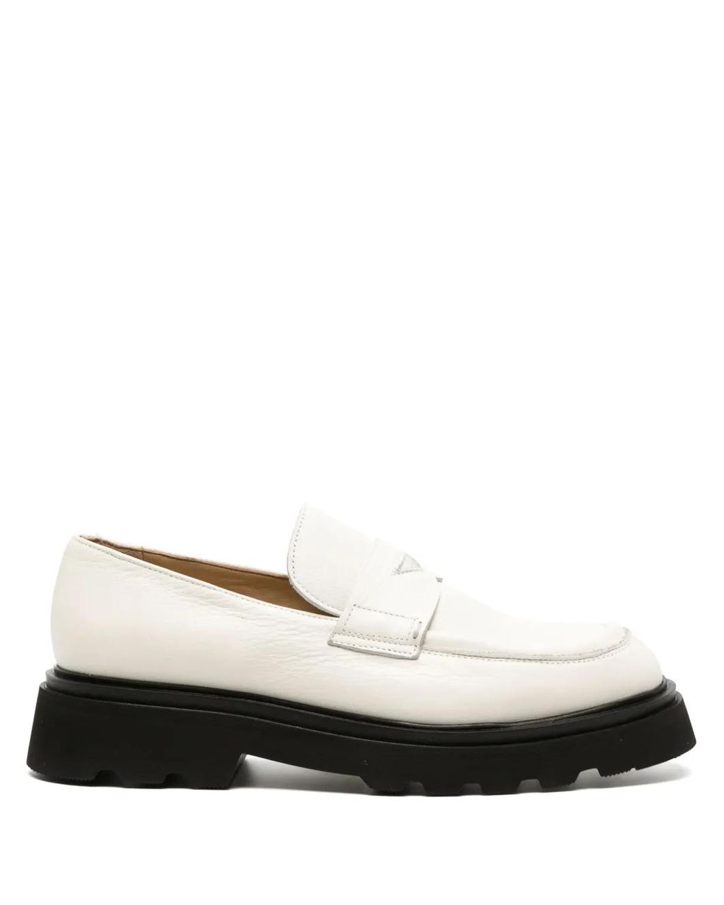 Doucal's White Chunky-Sole Leather Loafers