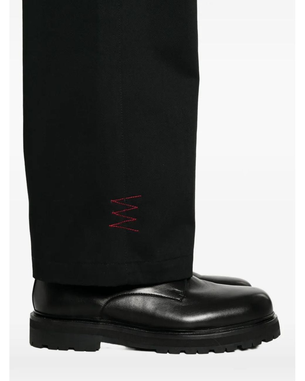 Amaranto Black Straight-Leg Trousers for men