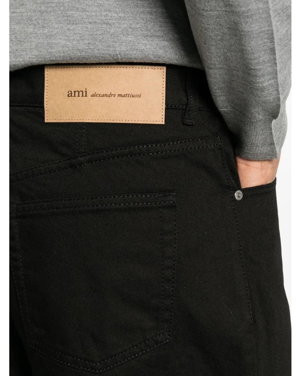 Jean Ample À Patch Logo AMI pour homme en coloris Black