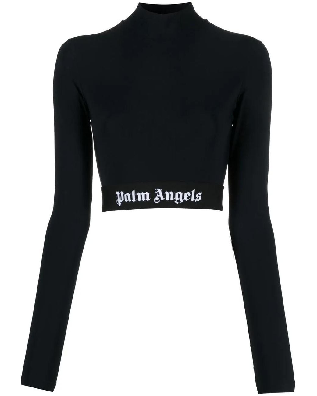 Palm Angels Black Logo Tape Skin Top