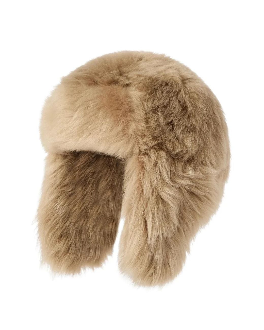 Brunello Cucinelli Natural Lux-Shearling Hat With Ear Flaps