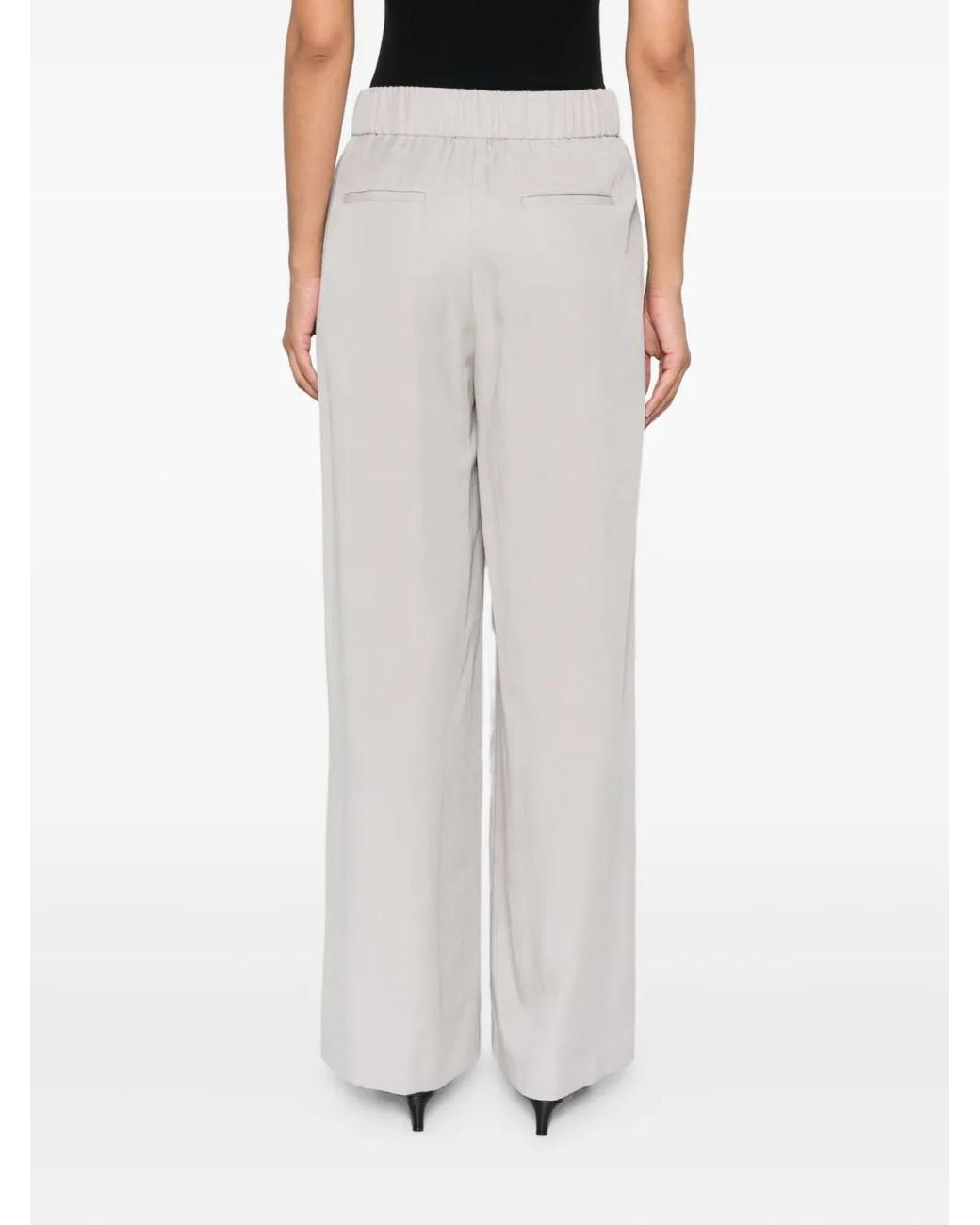 Peserico White Elastic-Waist Trousers