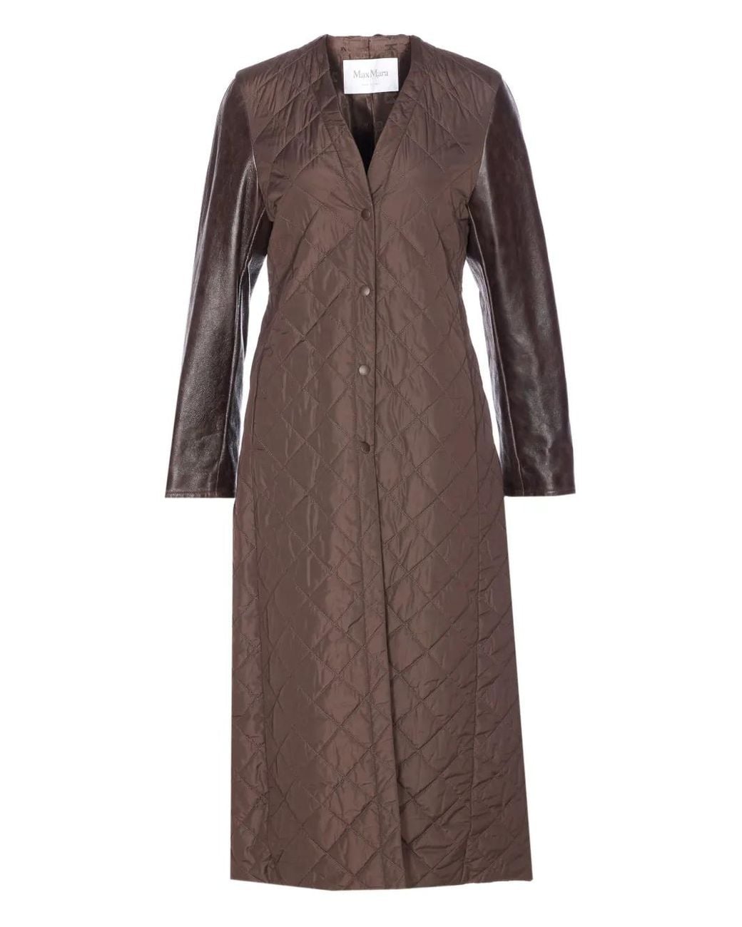 Max Mara Brown Berta Quilted Coat