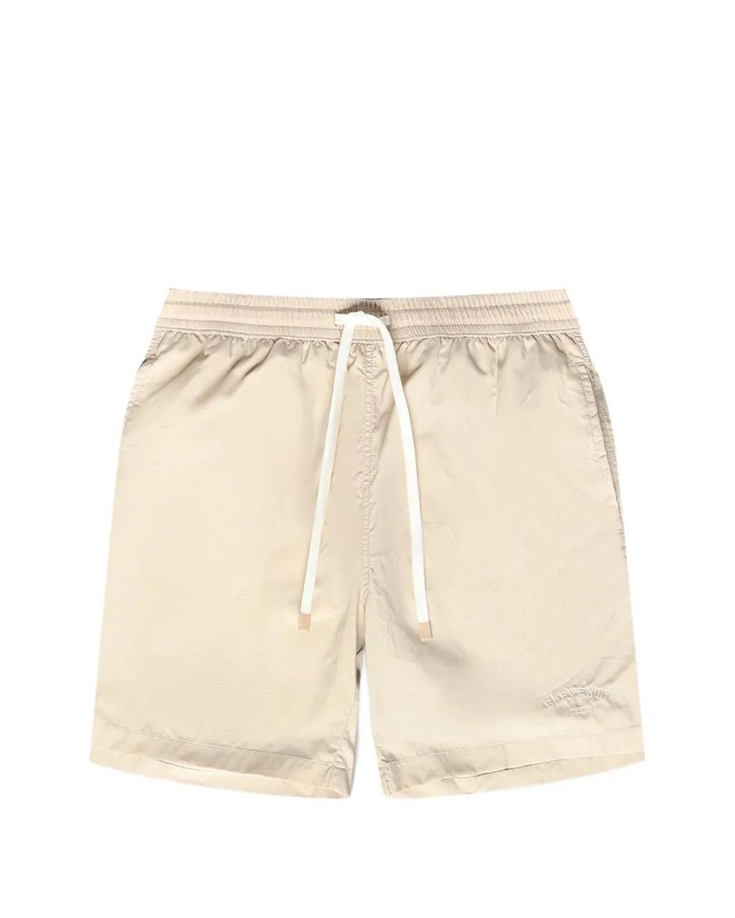 Eleventy Natural Logo-Embroidered Swim Shorts for men
