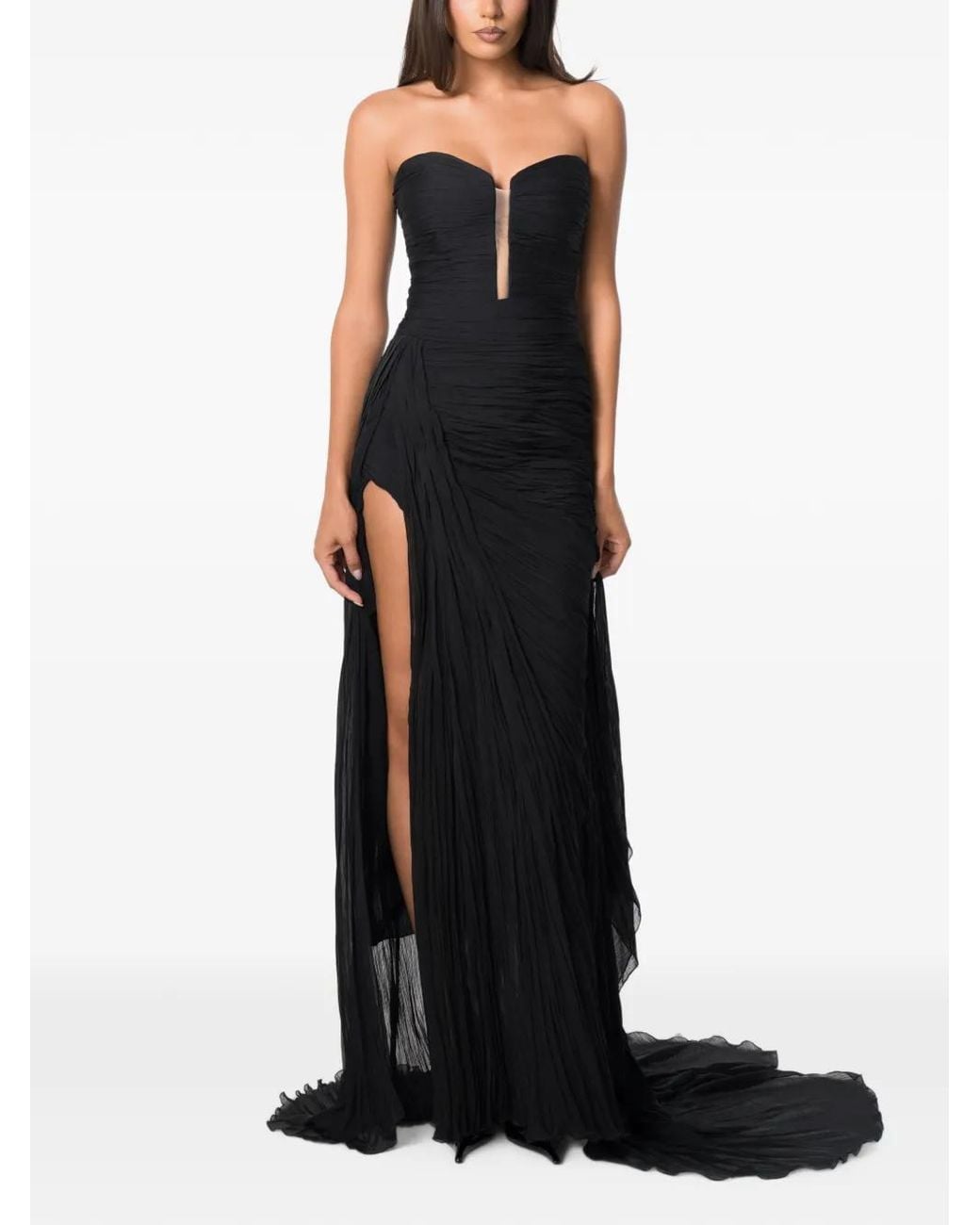 NORINA ST Black Robe-Bustier Longue À Fronces