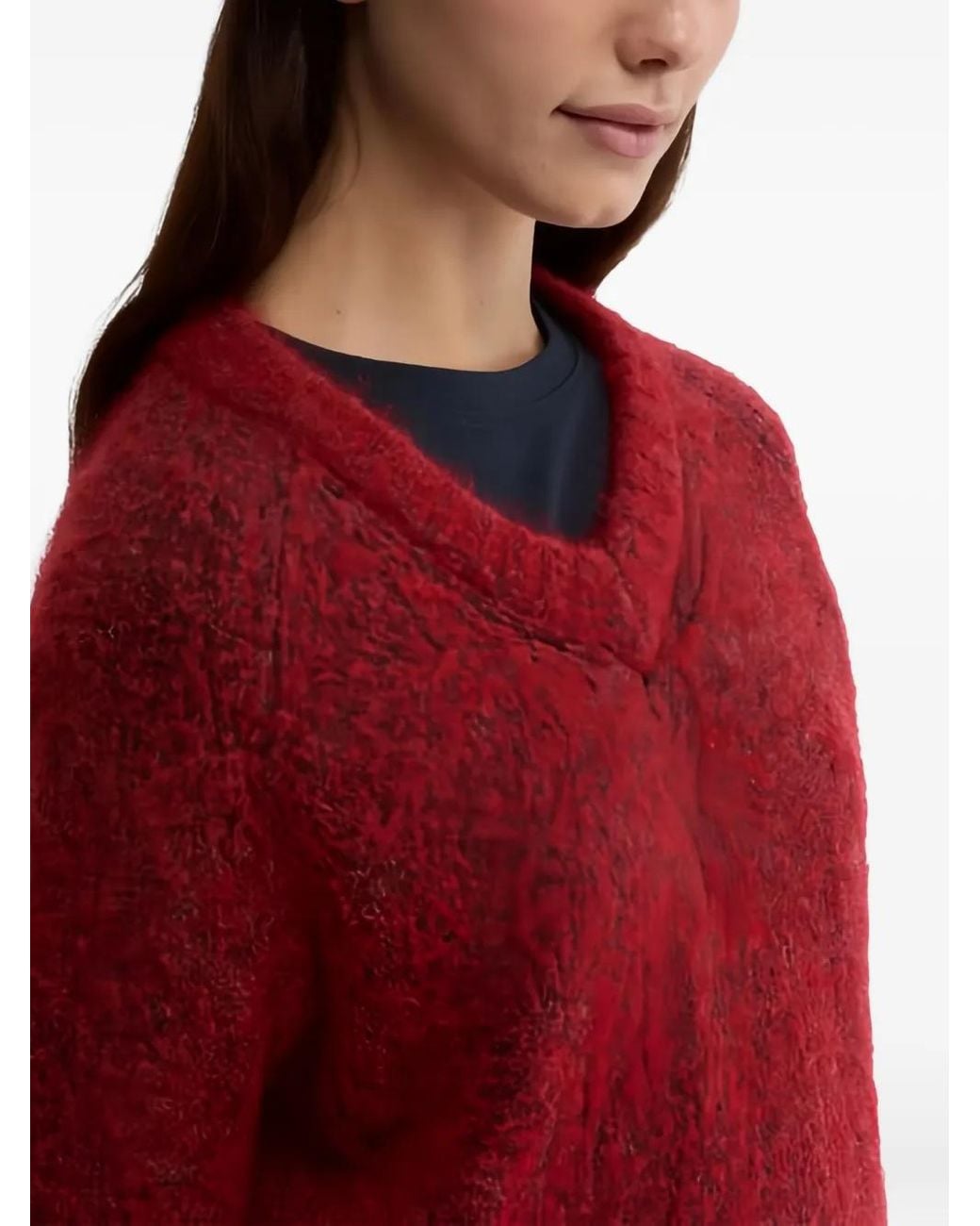 Aspesi Red V-Neck Sweater
