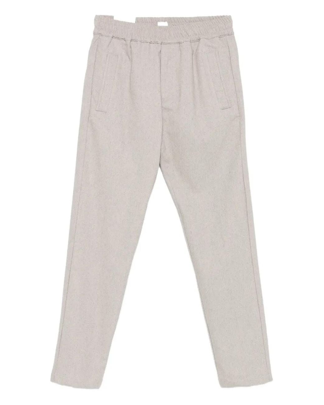 Eleventy White Elastic-Waistband Trousers for men