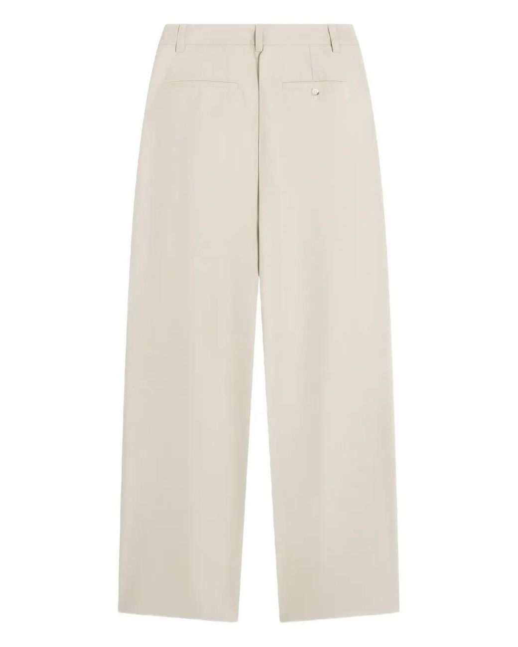 Maison Kitsuné White Pleated-Pocket Trousers