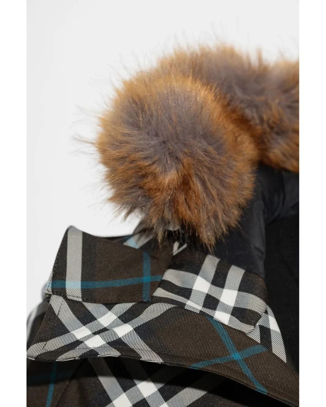 Burberry Gray Checked Padded Jacket for men