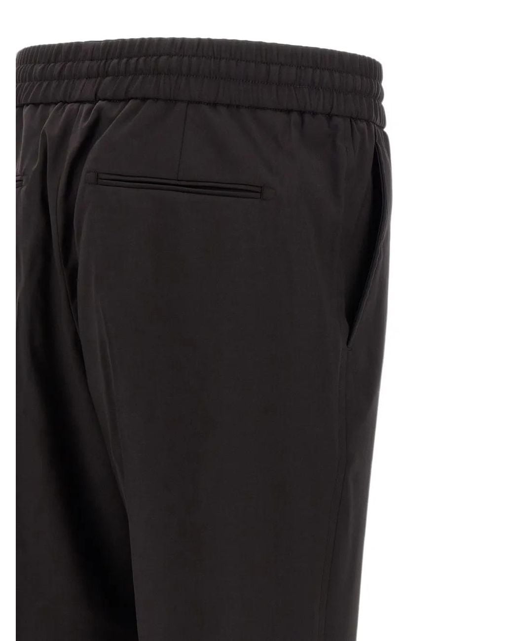 Brioni Black Asolo Drawstring-Waist Trousers for men