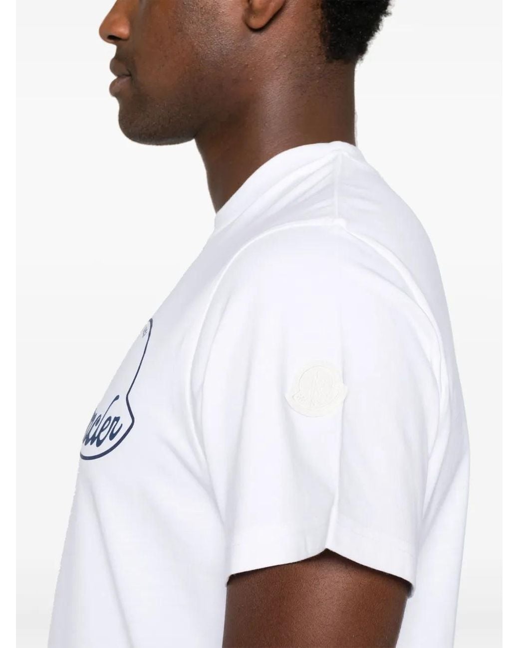 Moncler White Short Sleeve T-Shirt for men