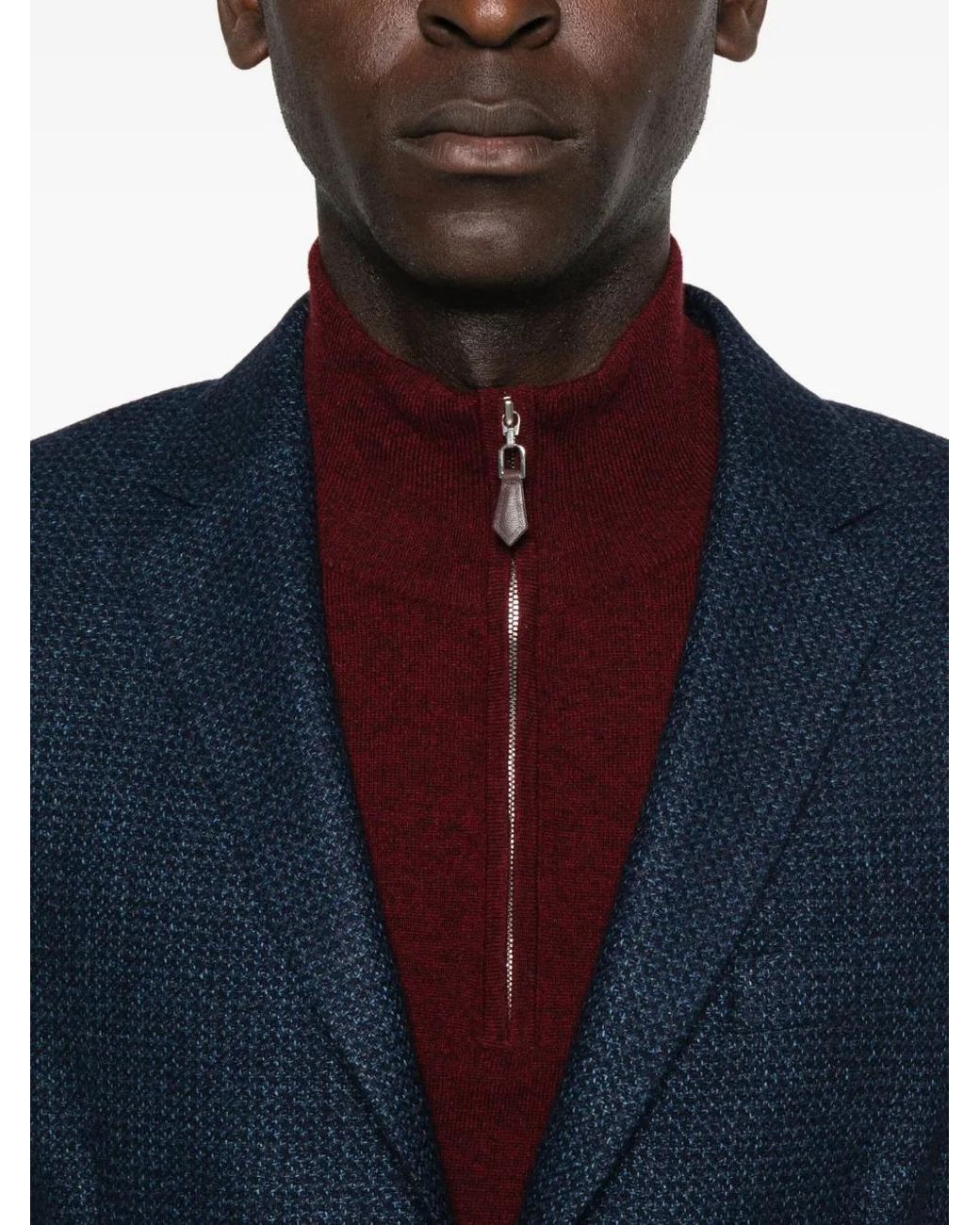 Zegna Blue Textured Blazer for men