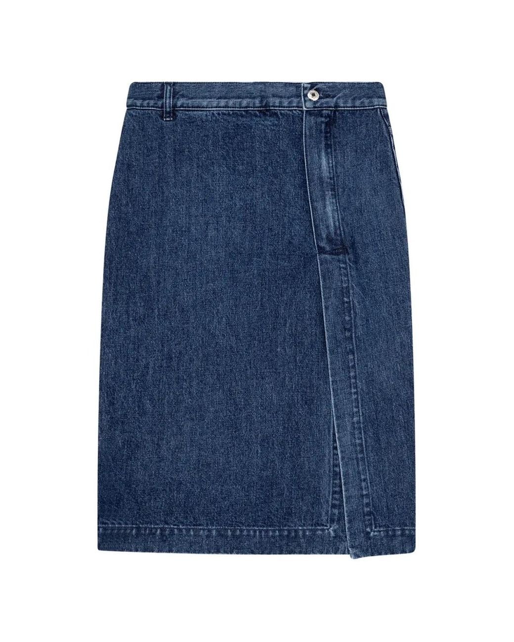 MSGM Midi-Rok Met Split in het Blue