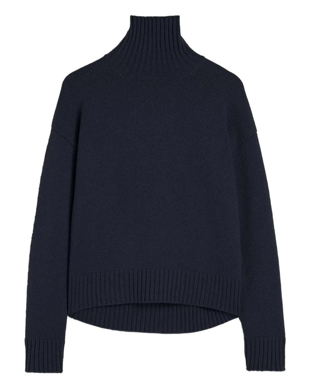 Jil Sander Blue High-Neck Jumper
