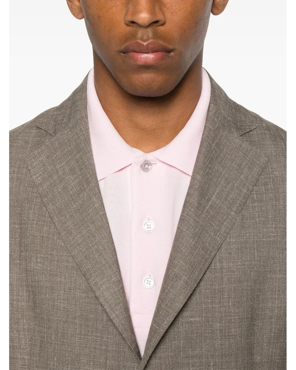 Blazer Con Botones Barba Napoli de hombre de color Gray