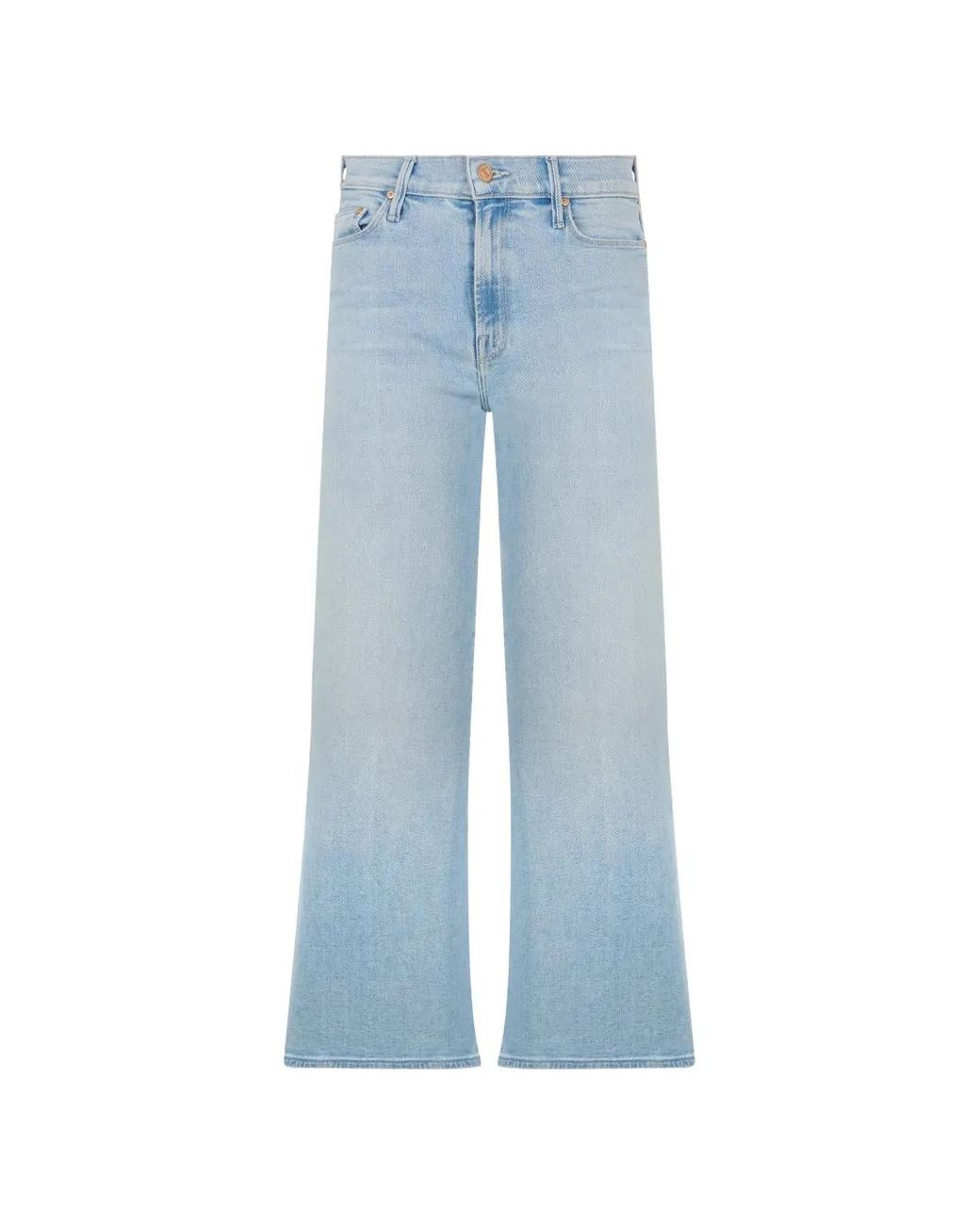 Mother Blue Faded Wide-Leg Jeans