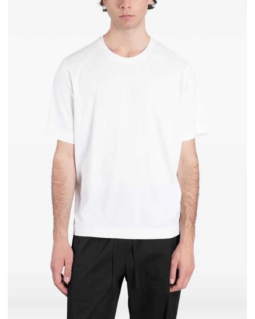 Alpha Studio White Short-Sleeve T-Shirt for men