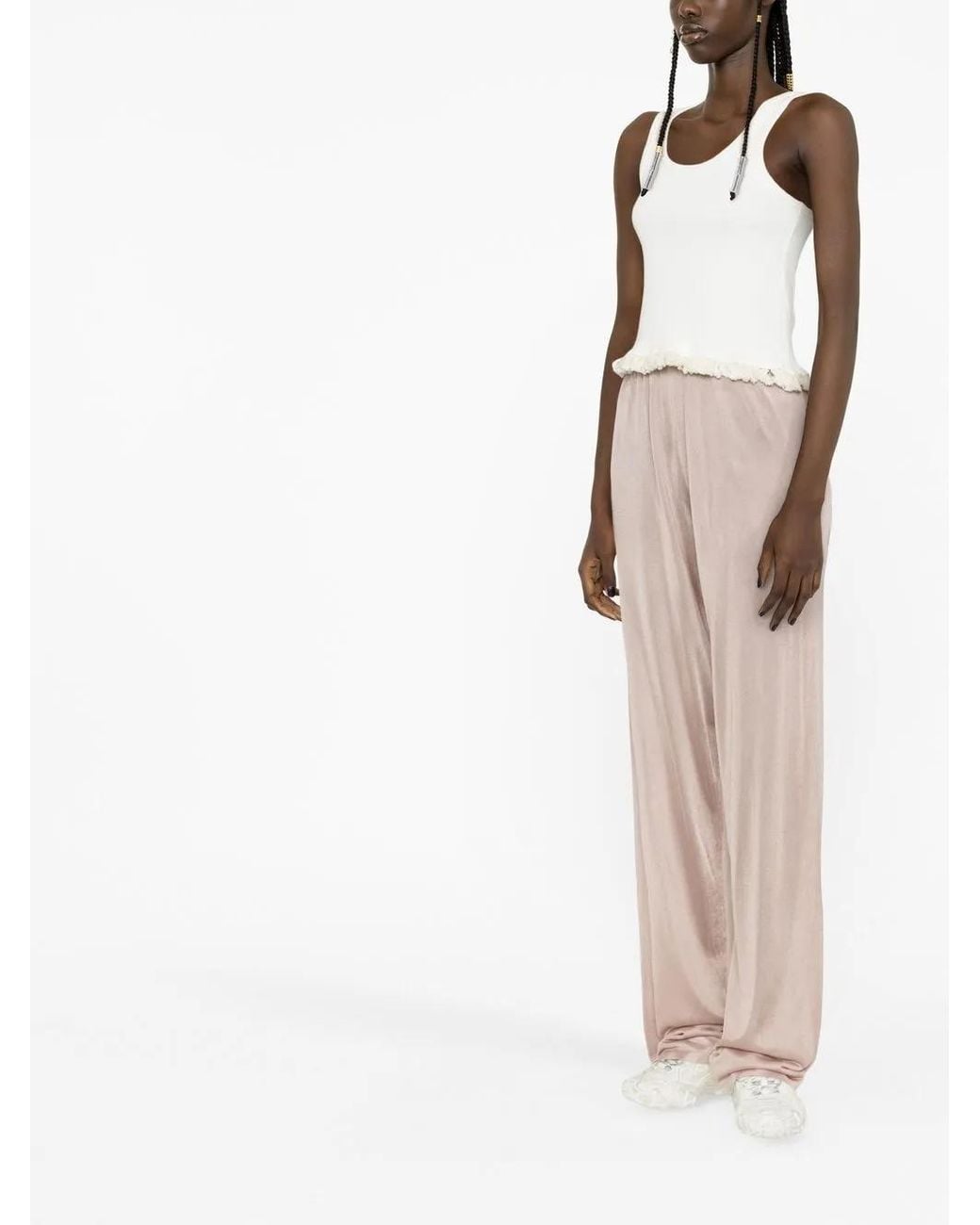 Maison Margiela White Elasticated Knitted Trousers