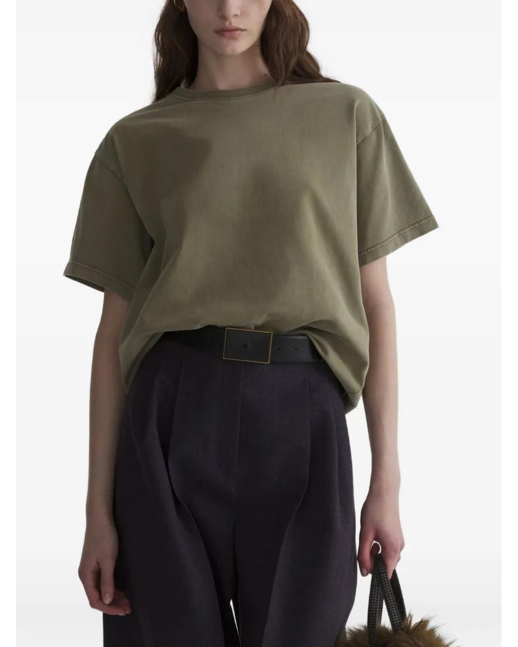 Mugler Green Short Sleeves Logo T-Shirt