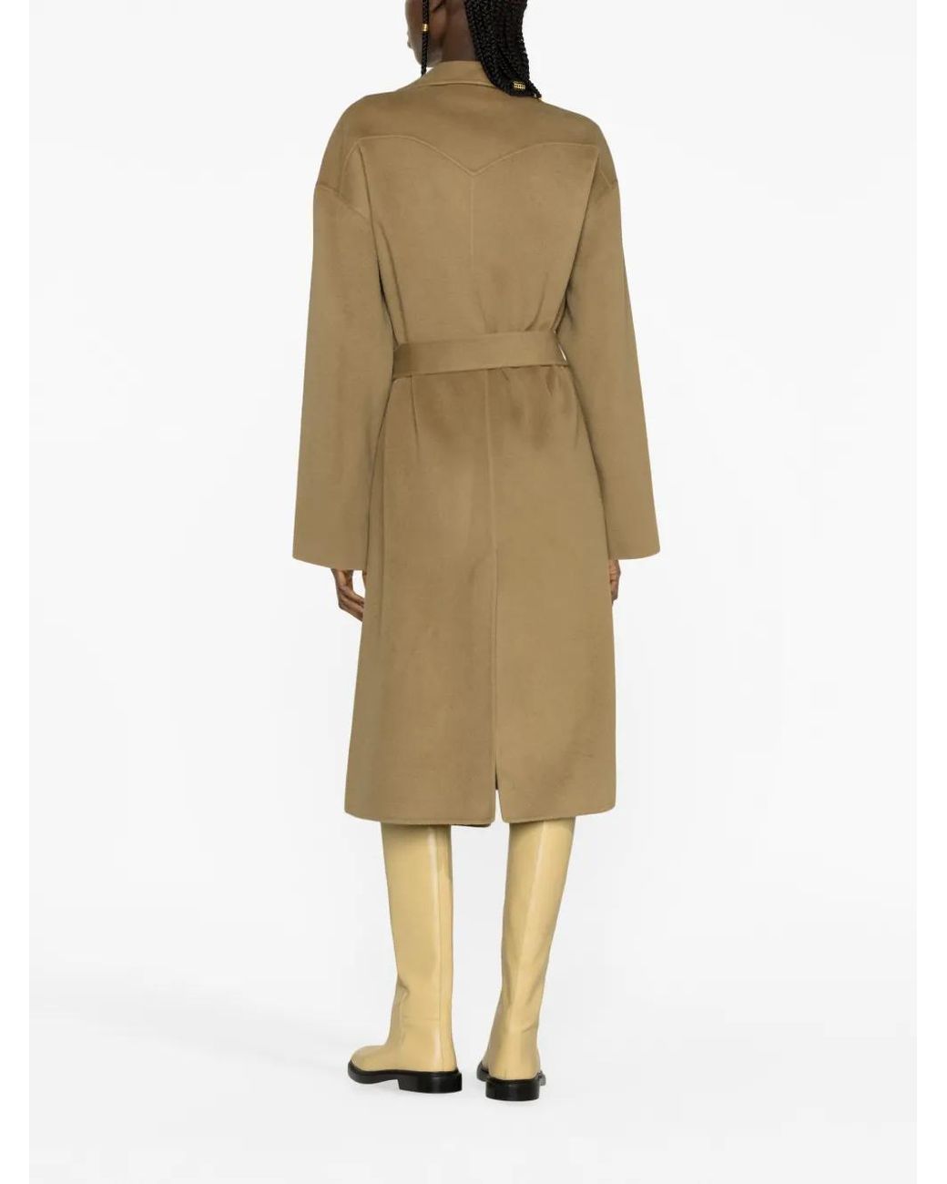 Nanushka Natural Belted Wool-Blend Coat