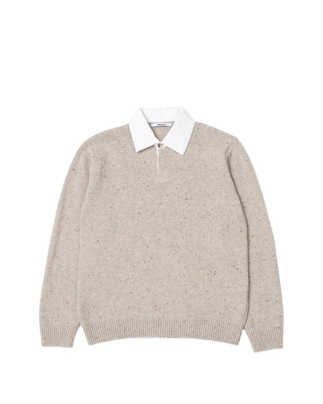 Dean Edmonds Natural Flecked-Knit Polo Shirt for men
