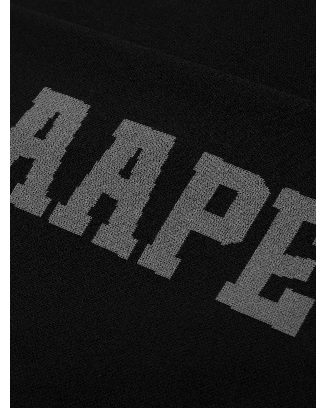 Aape By A Bathing Ape Black Moonface Logo-Patch Zip-Up Sweatshirt for men